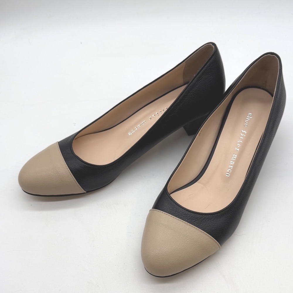 Shoe Fitter Marco‎ Black Tan Cap Toe Block Heel Shoes Women 250 US 8 secretary